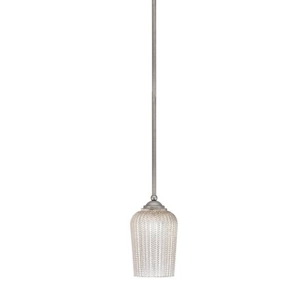 Unbranded Clevelend 100-Watt 1-Light Graphite Pendant Mini Pendant Light with Silver Glass and Light Bulb Not Included