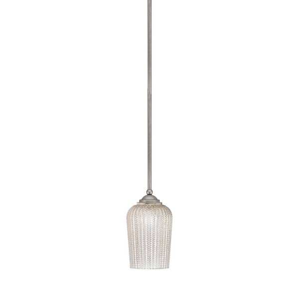 Unbranded Clevelend 100-Watt 1-Light Graphite Pendant Mini Pendant Light with Silver Glass and Light Bulb Not Included