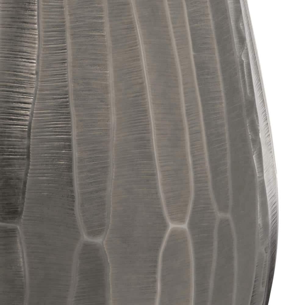 Graphite Round Cast Aluminum Drum Side Table