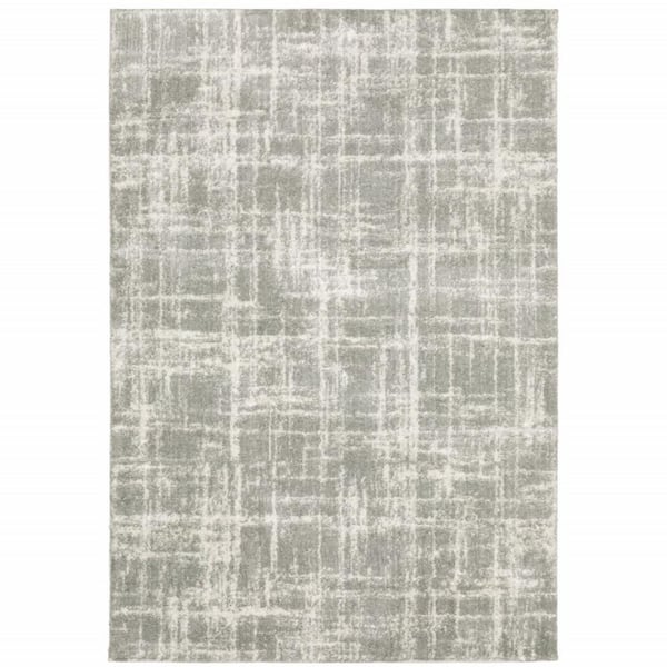 HomeRoots Grey and Ivory 2 ft. x 3 ft. Abstract Area Rug