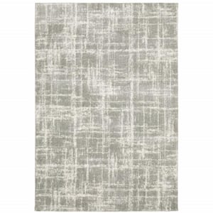 Grey and Ivory 2 ft. x 3 ft. Abstract Area Rug