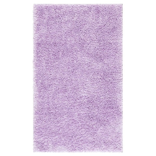 August Shag 2 ft. x 3 ft. Lilac Solid Color Area Rug
