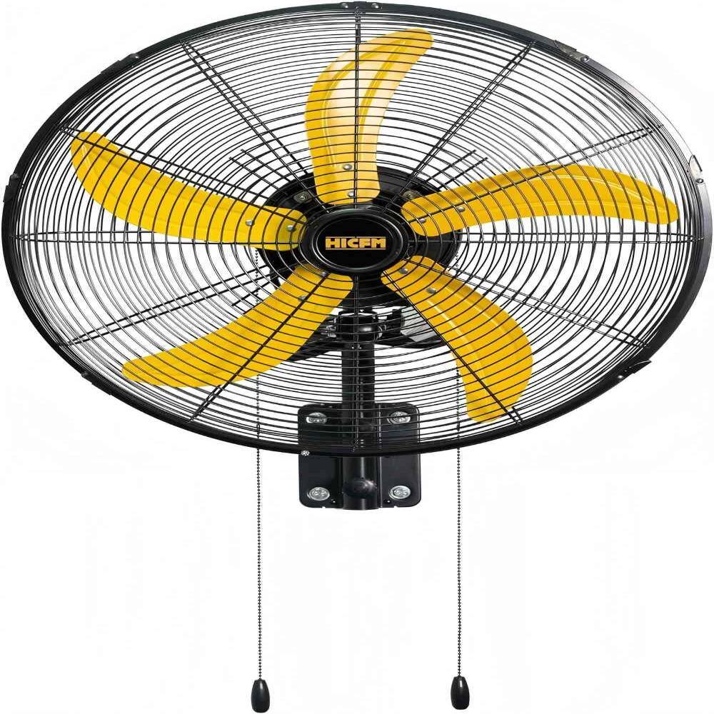 20 in. Yellow Wall Mounted Fan, 3-Speed Oscillating Heavy Duty Fan for Garage, Workshop, Warehouse Use, UL List price history on PriceWatchPro