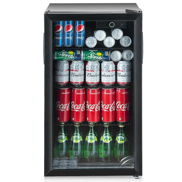 Gymax 120 Cans Beverage Cooler Refrigerator Beer Wine Soda Drink Cooler  Mini Fridge Glass Door GYM01444 - The Home Depot