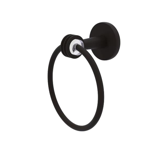 Allied Brass Clearview Collection Wall Mounted Towel Ring with Dotted Accents in Oil Rubbed Bronze