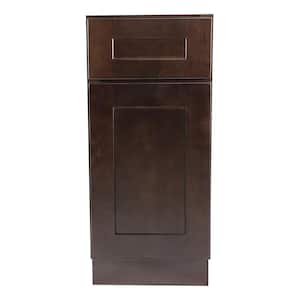 Brookings Plywood Ready to Assemble Shaker 21x34.5x24 in. 1-Door 1-Drawer Base Kitchen Cabinet in Espresso