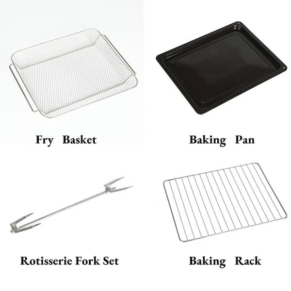 12.5 Inch Toaster Oven Pan with Rack, Stainless Steel Baking Pan Toaster  Oven T
