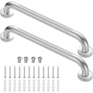 24 in. Concealed Screw Anti Slip Shower Grab Bars in Stainless Steel (2-Pack)