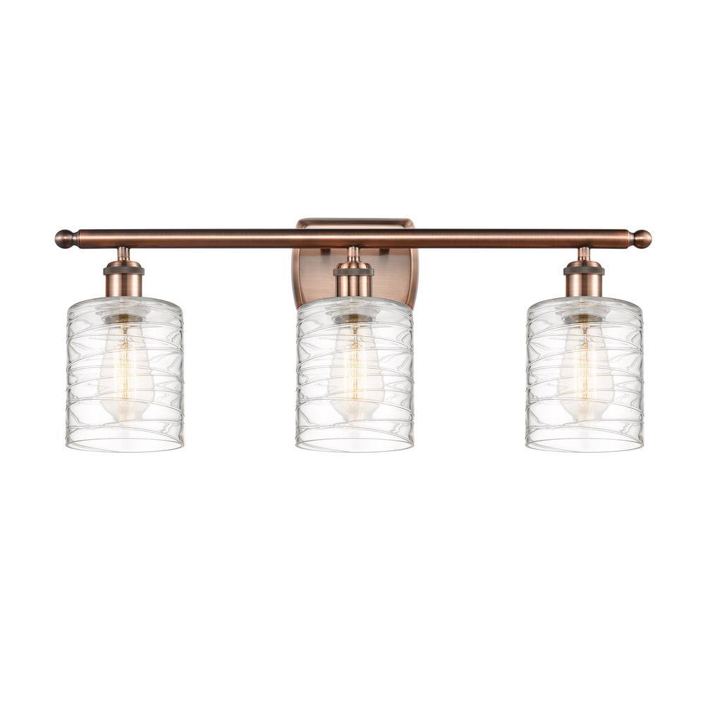 Innovations Cobbleskill 26 in. 3Light Antique Copper Vanity Light with