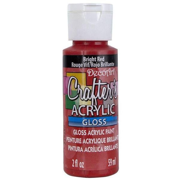 DecoArt 2 oz. Bright Red Gloss Crafter's Acrylic Paint