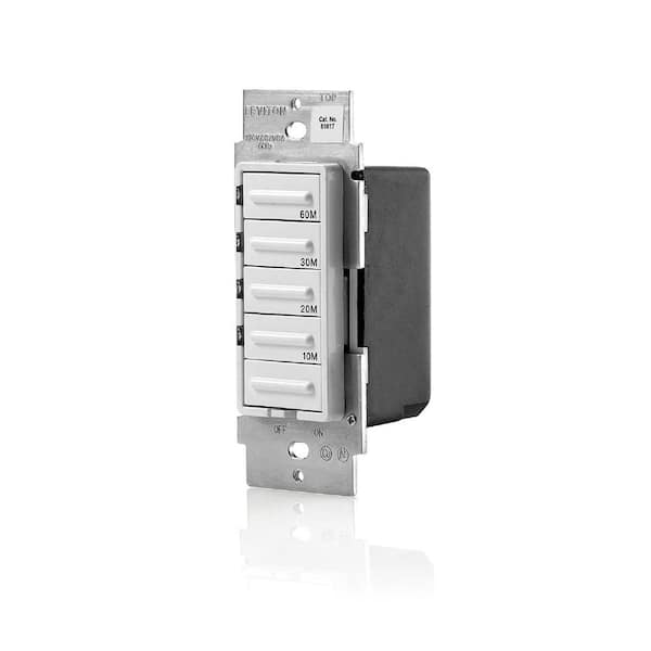Leviton 1800-Watt 60-Minute Decora Preset Single-Pole/3-Way Countdown Timer (Neutral Wire Required), White/Ivory/Light Almond