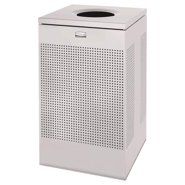 Silhouette 20 Gal. Silver Square Open Top Trash Can