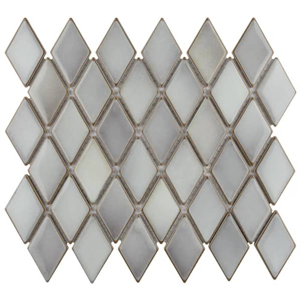 Merola Tile Hudson Kite Grey Eye 6 in. x 6 in. Porcelain Mosaic Take Home Tile Sample