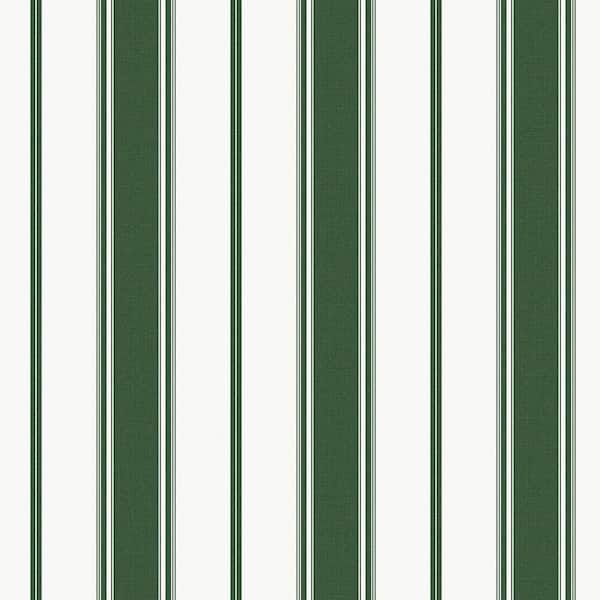 Unbranded Hunter Green Smart Stripes 3 Heritage Stripe Matte Finish Non-Pasted Vinyl on Non-Woven Wallpaper Sample