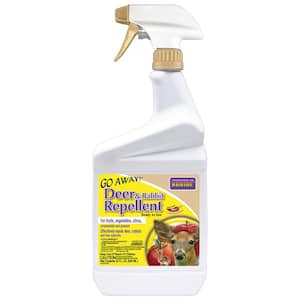 Go Away Deer and Rabbit Repellent, 32 oz Ready-to-Use Spray, Hot Peppers Deter Animals from Lawn and Garden