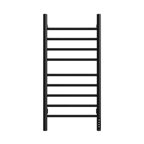 9-Bar Plug-In and Hardwire Towel Warmer in Black