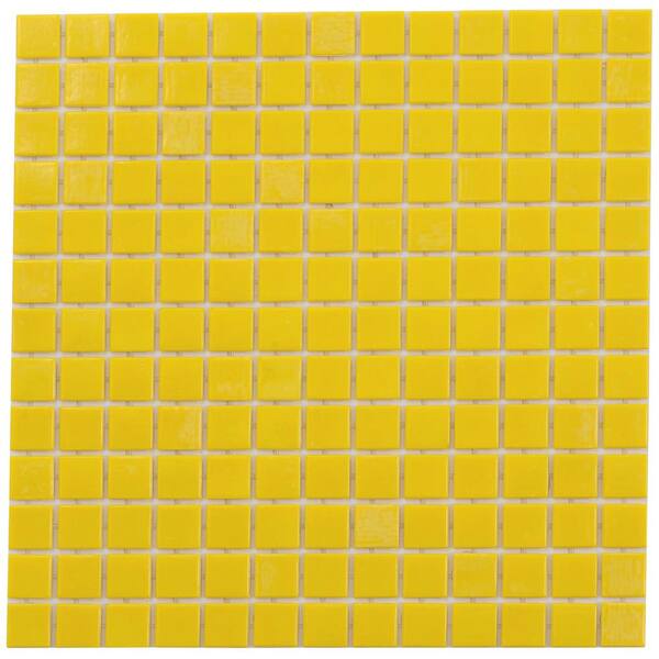 Apollo Tile Dune Lemon Yellow 12-in x 12-in Glossy Glass Uniform Squares Floor and Wall Tile (20-sq. ft/ Carton)