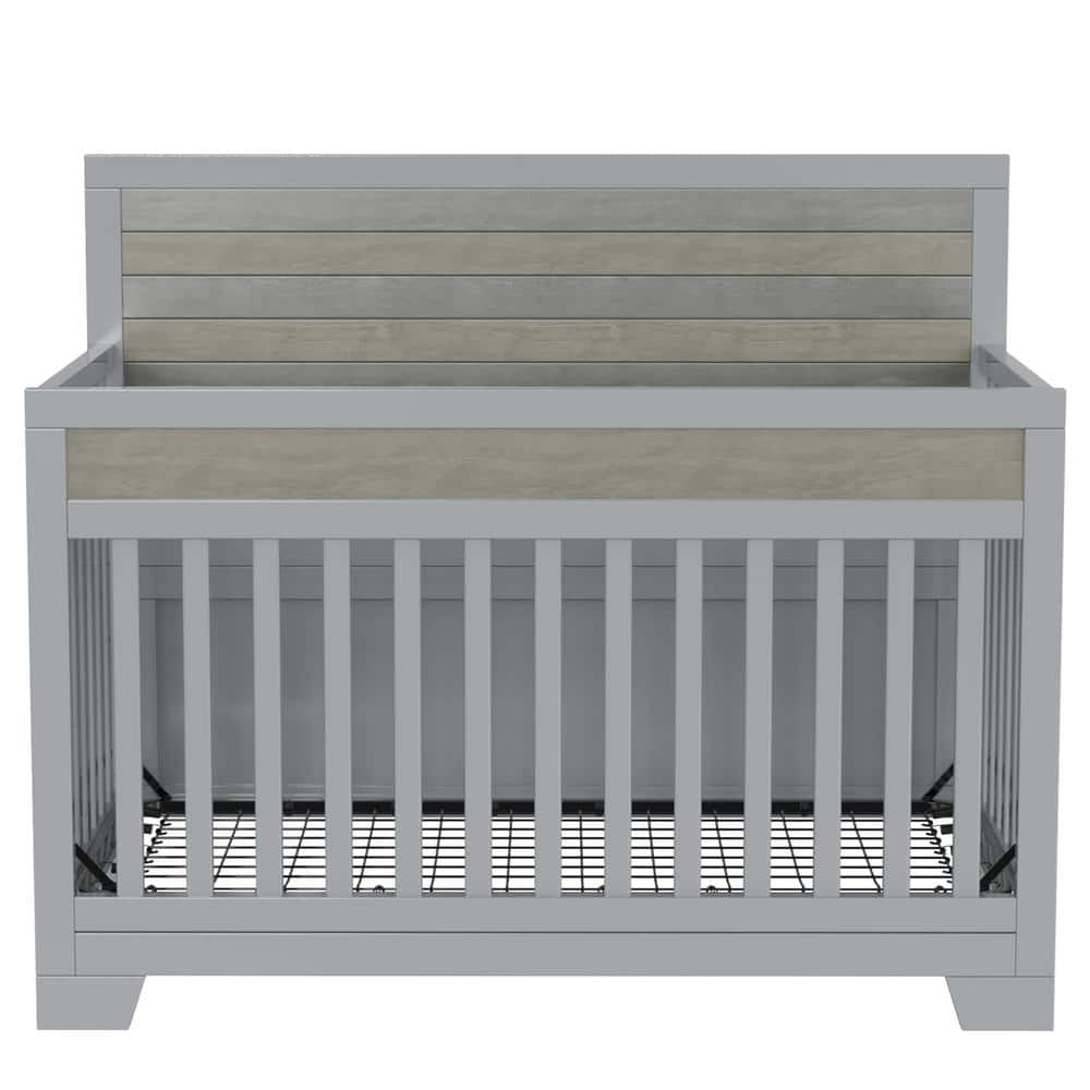 wetiny Gray Solid Wood Crib D-WF304220AAG-N701 - The Home Depot
