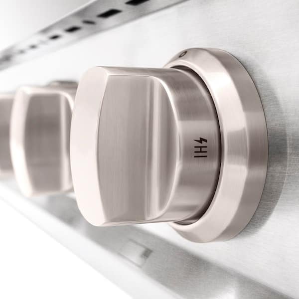 48 in. Legacy Gas Rangetop with 7 Burners and Porcelain Cooktop in Satin Stainless Steel