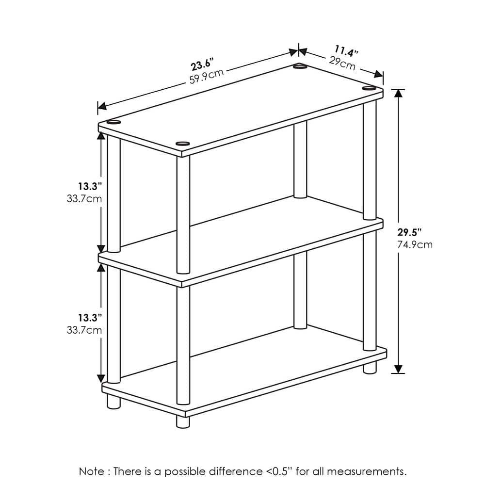 Espresso Black 3-Tier Compact Multipurpose Display Shelf