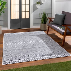 Merrigan Black Doormat 2 ft. x 3 ft. Indoor/Outdoor Patio Area Rug