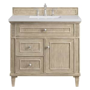 Lorelai 36.0 in. W. x 23.5 in. D x 34.06 in. H Single Bathroom Vanity in Whitewashed Oak with White Zeus Quartz Top