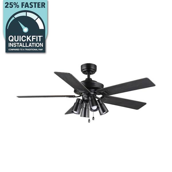 52 in. Matteo Indoor Matte Black LED Ceiling Fan with Light Kit