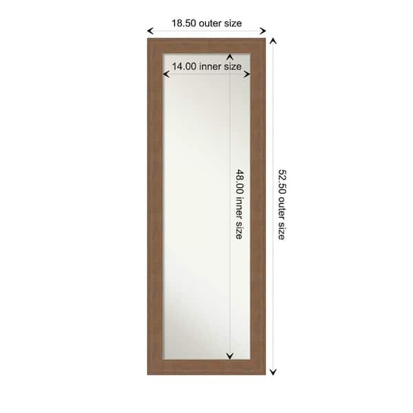 Large Rectangle Distressed Brown/Tan Hooks Casual Mirror (52.5 in. H x 18.5 in. W)