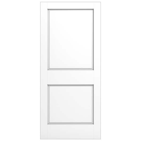 34 in. x 80 in. x 1-3/8 in.  2-Panel Raised Square Top, Ovolo Sticking, Full and Square, Primed Wood Door Slab