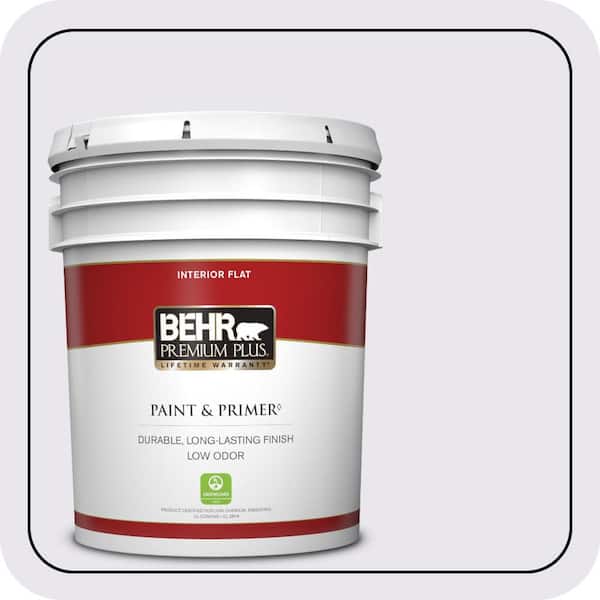 BEHR PREMIUM PLUS 5 gal. #650C-1 Pixie Wing Flat Low Odor Interior Paint & Primer