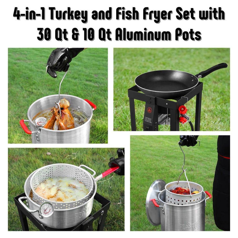Feasto 30 Qt Aluminum Turkey Fryer with Gas Burner