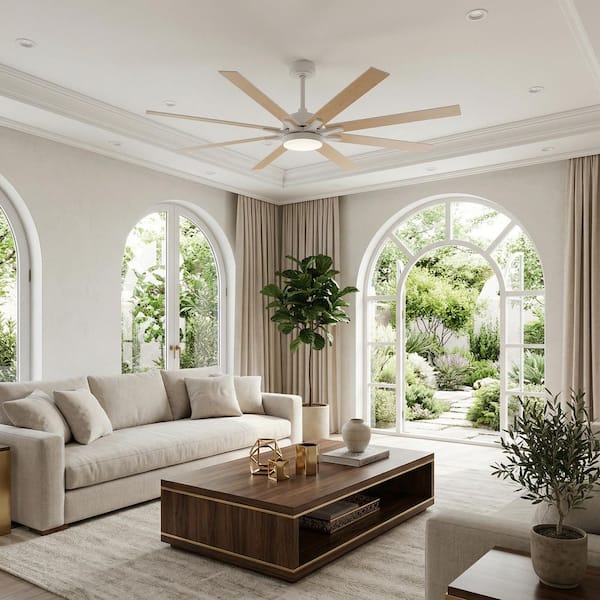 matrix decor 65 in. LED Indoor White DC Motor Ceiling Fan with