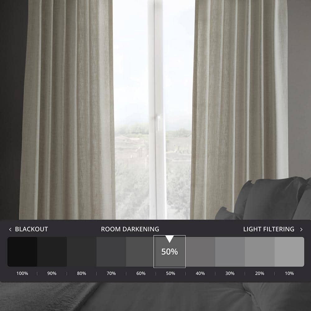 Malted Cream Extended Length Linen Blend Light Filtering Drapes