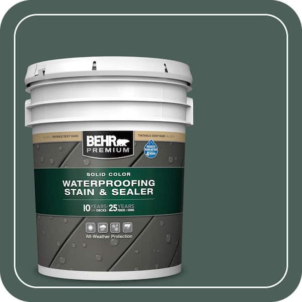5 gal. #SC-114 Mountain Spruce Solid Color Waterproofing Exterior Wood Stain and Sealer