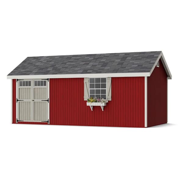 Little Cottage Co. Colonial Pinehurst 10 ft. x 20 ft. Outdoor Wood Storage Shed Precut Kit with Operable Window (200 sq. ft.)