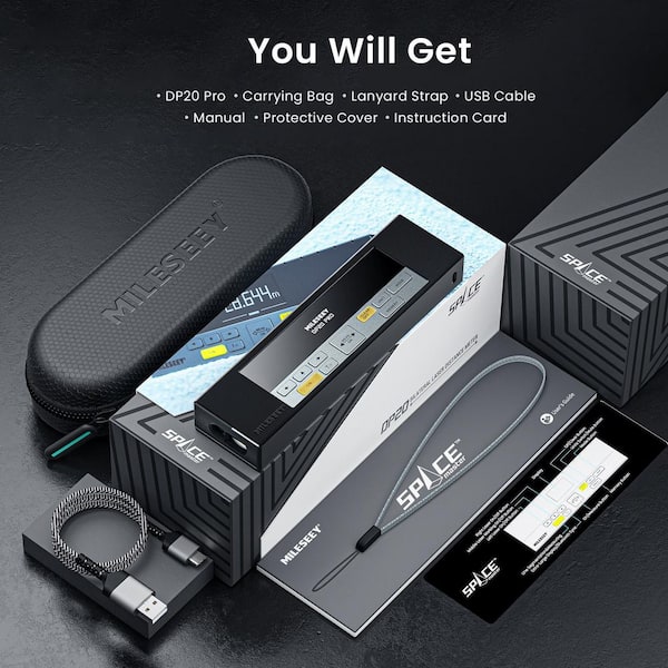 MILESEEY DP20 Pro 390 ft. Dual Laser Distance Measuring Tool, with