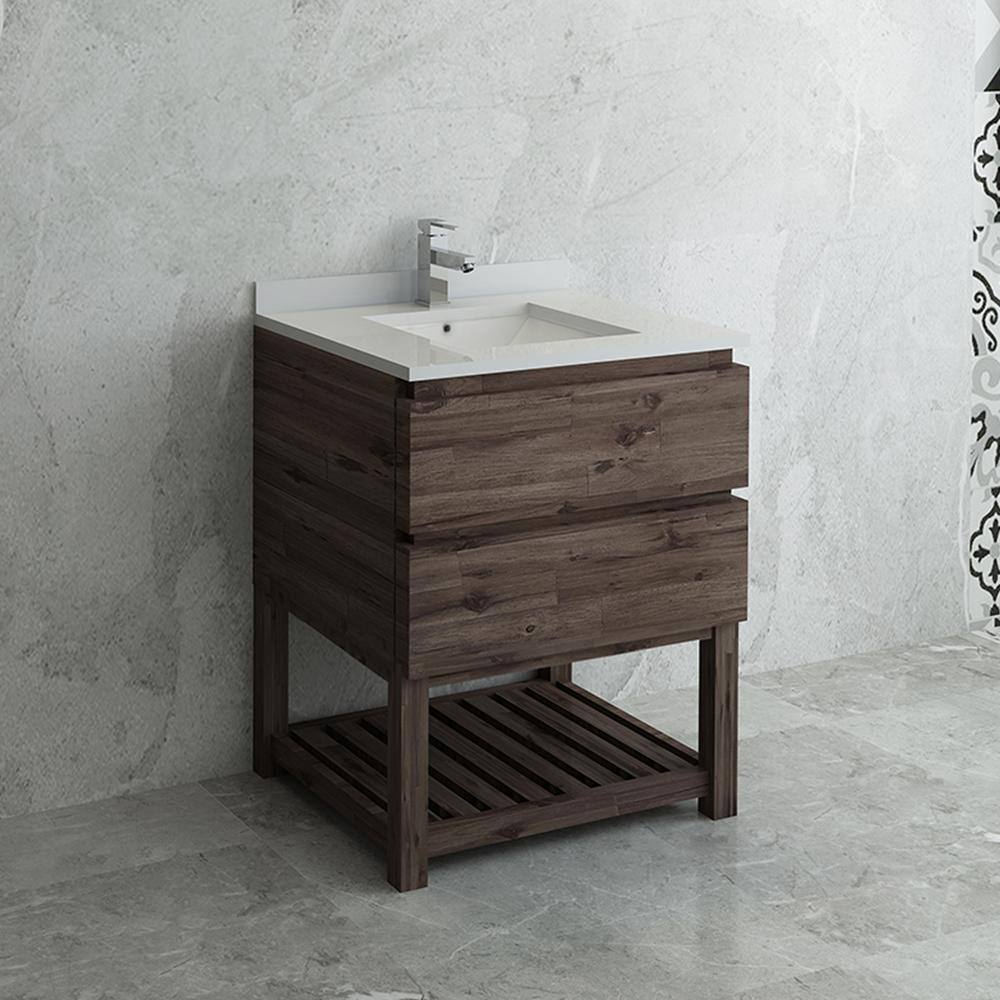 29" Brown Engineered Wood Freestanding Single Vanity Base