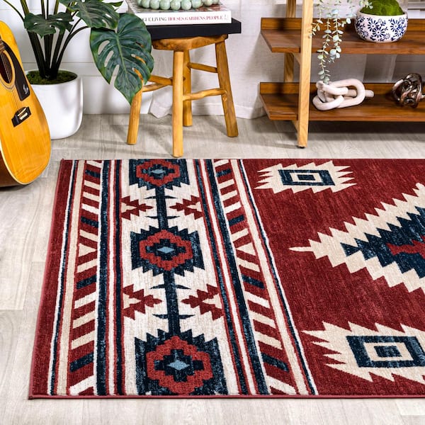 Home Dynamix Sagrada Southwest Area Rug , 7'8 x 10'7 inch ,  Black/Red/Ivory