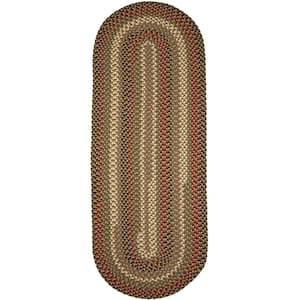 Country Medley Natural Earth 2 ft. x 6 ft. Indoor/Outdoor Braided Runner Rug