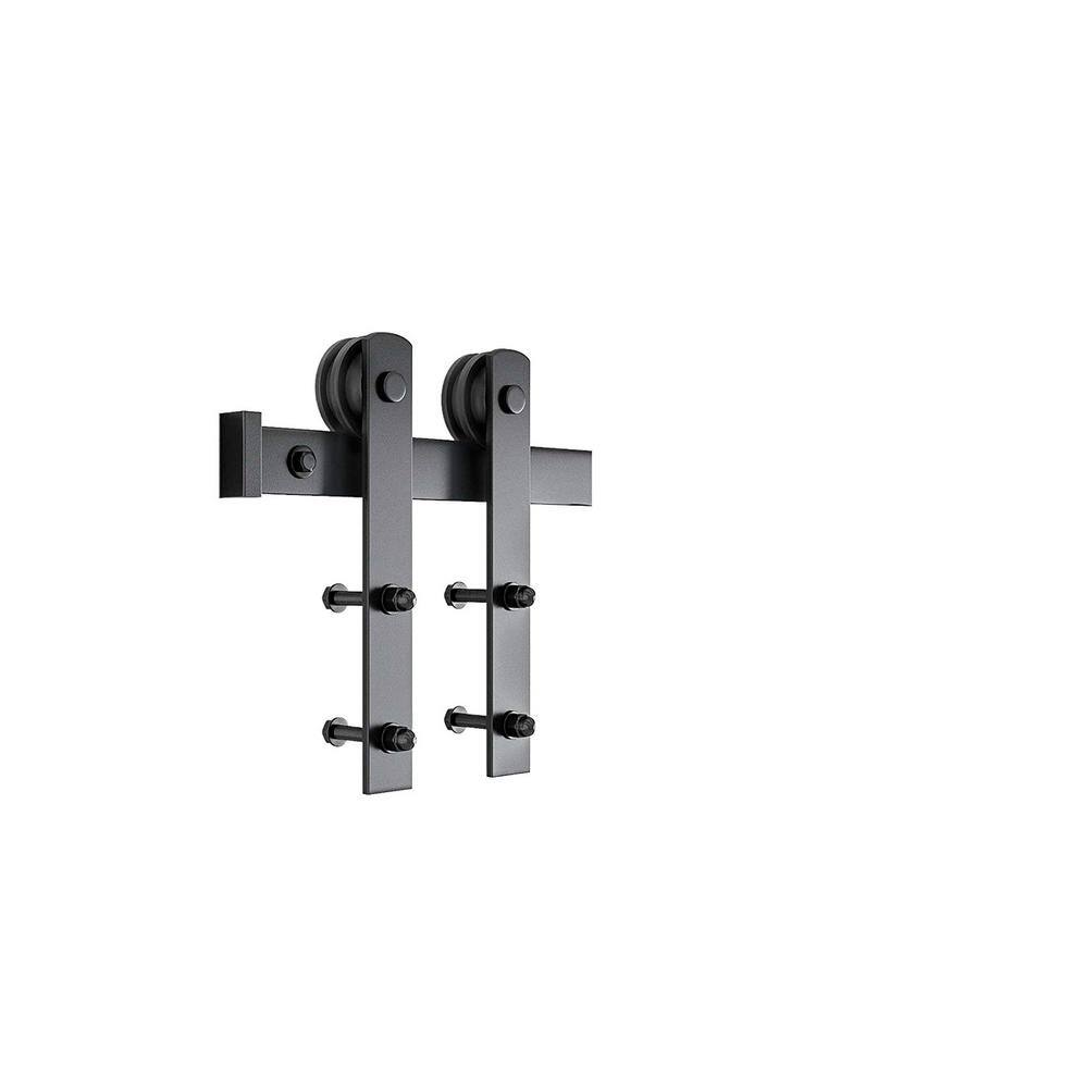 Bianco Noble White and Frosted Glass Barn Door Kit