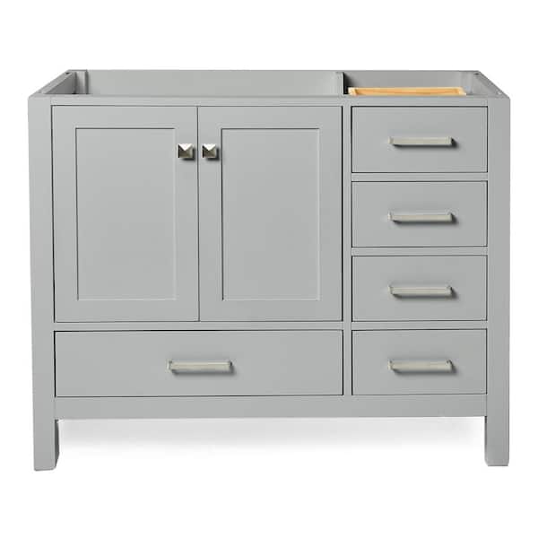 ARIEL Cambridge 42 in. W x 21.5 in. D x 34.5 in. H Freestanding Bath Vanity Cabinet Only in Grey