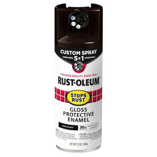 Rust-Oleum Stops Rust 12 oz. Custom Spray 5-in-1 Gloss Dark Walnut