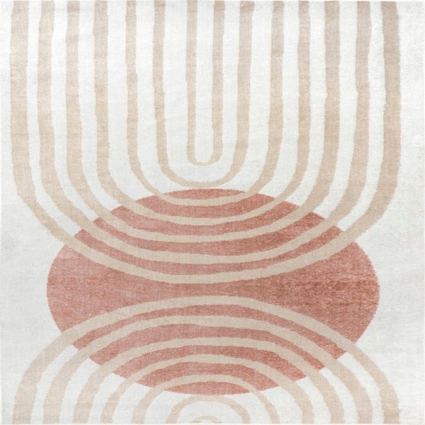 nuLOOM Shandra Abstract Sky Blush Doormat 3 ft. x 5 ft. Modern Accent Rug
