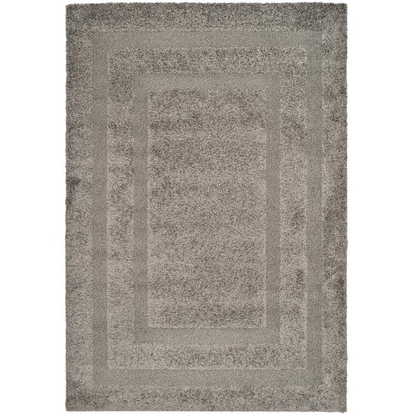 SAFAVIEH Florida Shag Gray 5 ft. x 8 ft. Border Area Rug