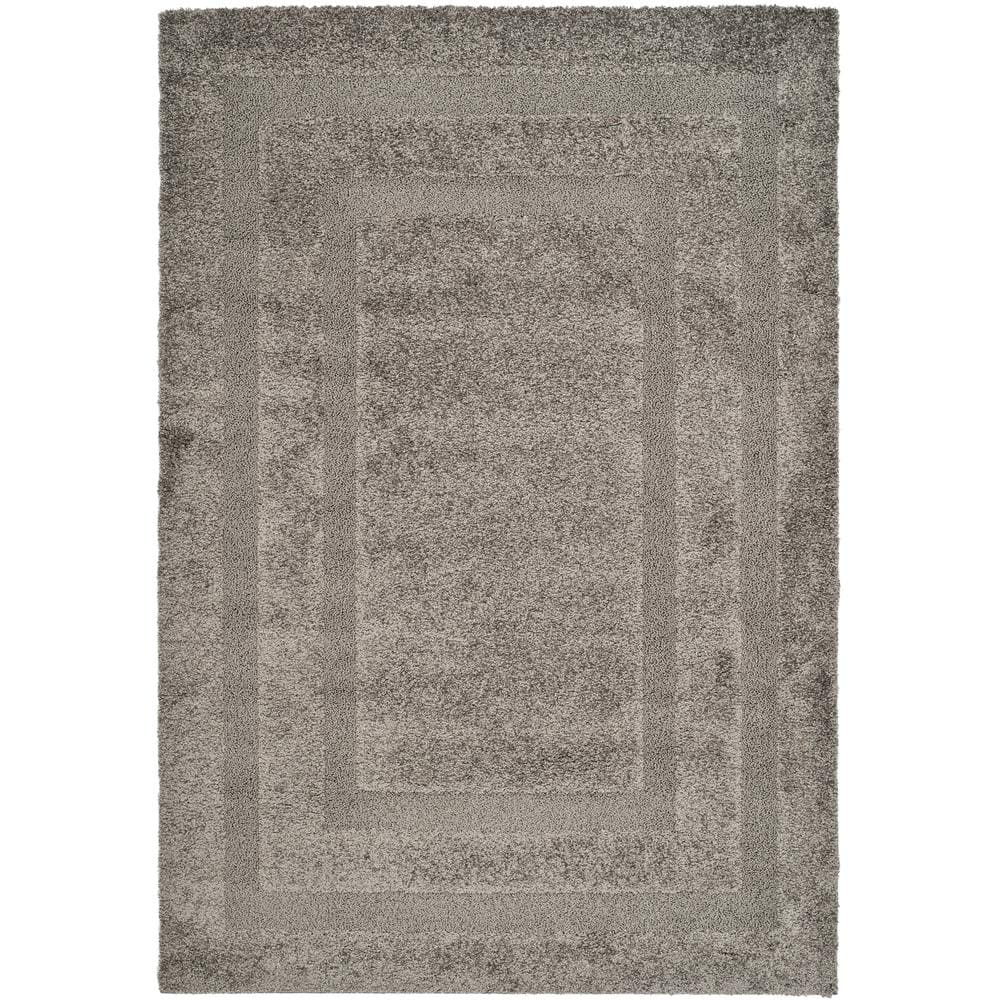 SAFAVIEH Florida Shag Gray 8 ft. x 10 ft. Border Area Rug SG454-8080-8 ...