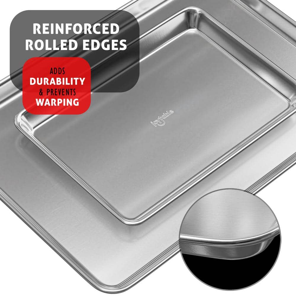 JoyTable Aluminum Non-Stick Big Sheet Pan Set, 21.6" x 15.7"