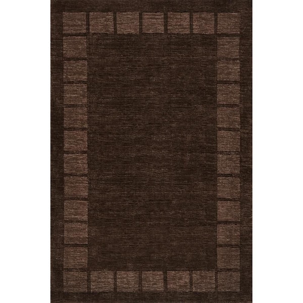 RUGS USA Petra High-Low Wool-Blend Truffle Brown 5 ft. x 8 ft. Indoor/Outdoor Patio Rug
