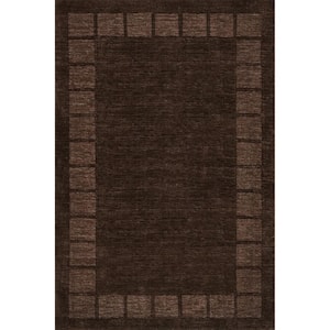 Petra High-Low Wool-Blend Truffle Brown 8 ft. x 10 ft. Indoor/Outdoor Patio Rug