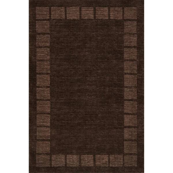 RUGS USA Petra High-Low Wool-Blend Truffle Brown 9 ft. x 12