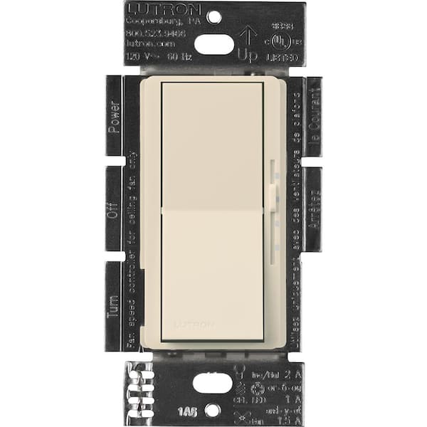 Lutron Diva Fan Control and Light Switch for LEDs, CFL's, Incandescent and Halogen, Light Almond